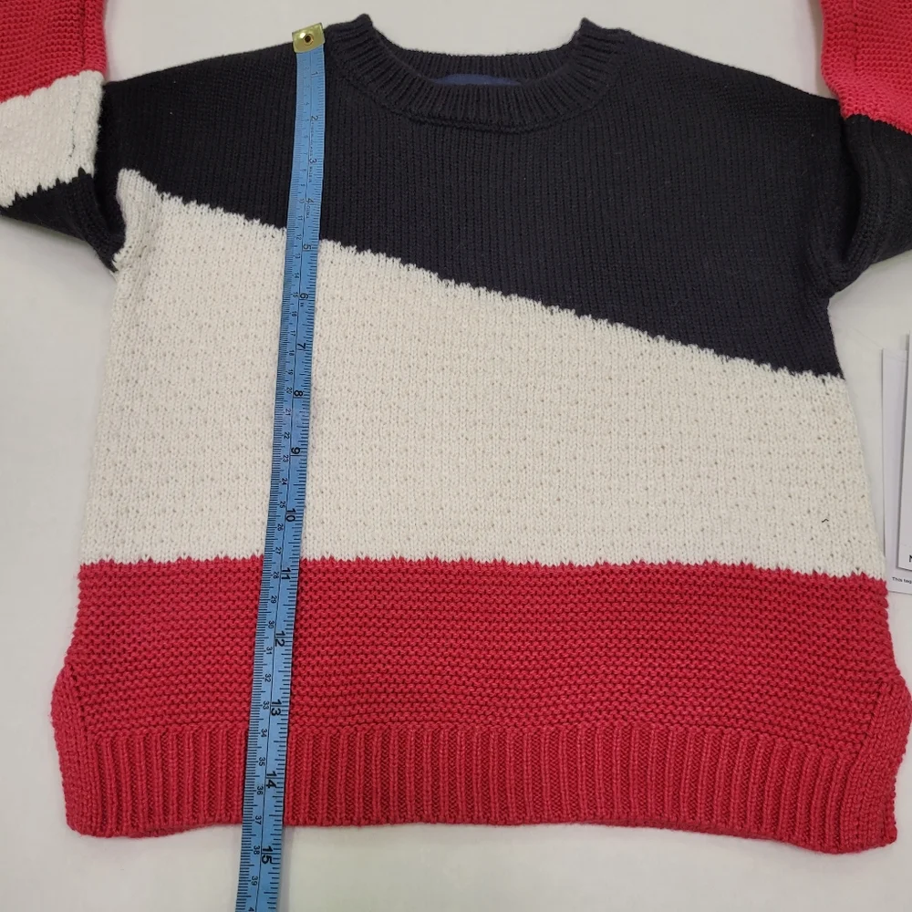 French Connection Multicolored Contrast Knit Sweater.